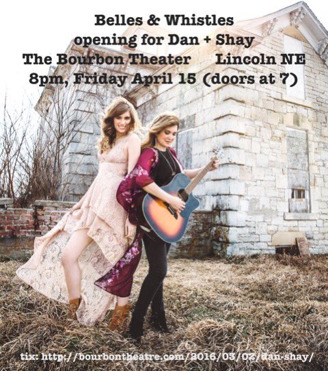 BellesMusic's tweet photo. Excited to be opening for @DanAndShay and @TheShuggahPies at @BourbonTheatre tomorrow night! https://t.co/CGfQaWvkLq