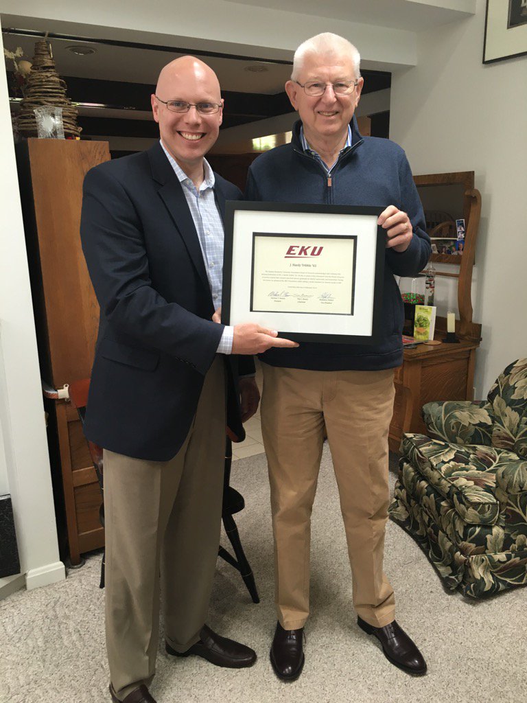 nperlick's tweet photo. Honored to present retiring member Hardy Tribble with a framed commendation from the Foundation Board. @EKUalums https://t.co/U2A3iFYIPC