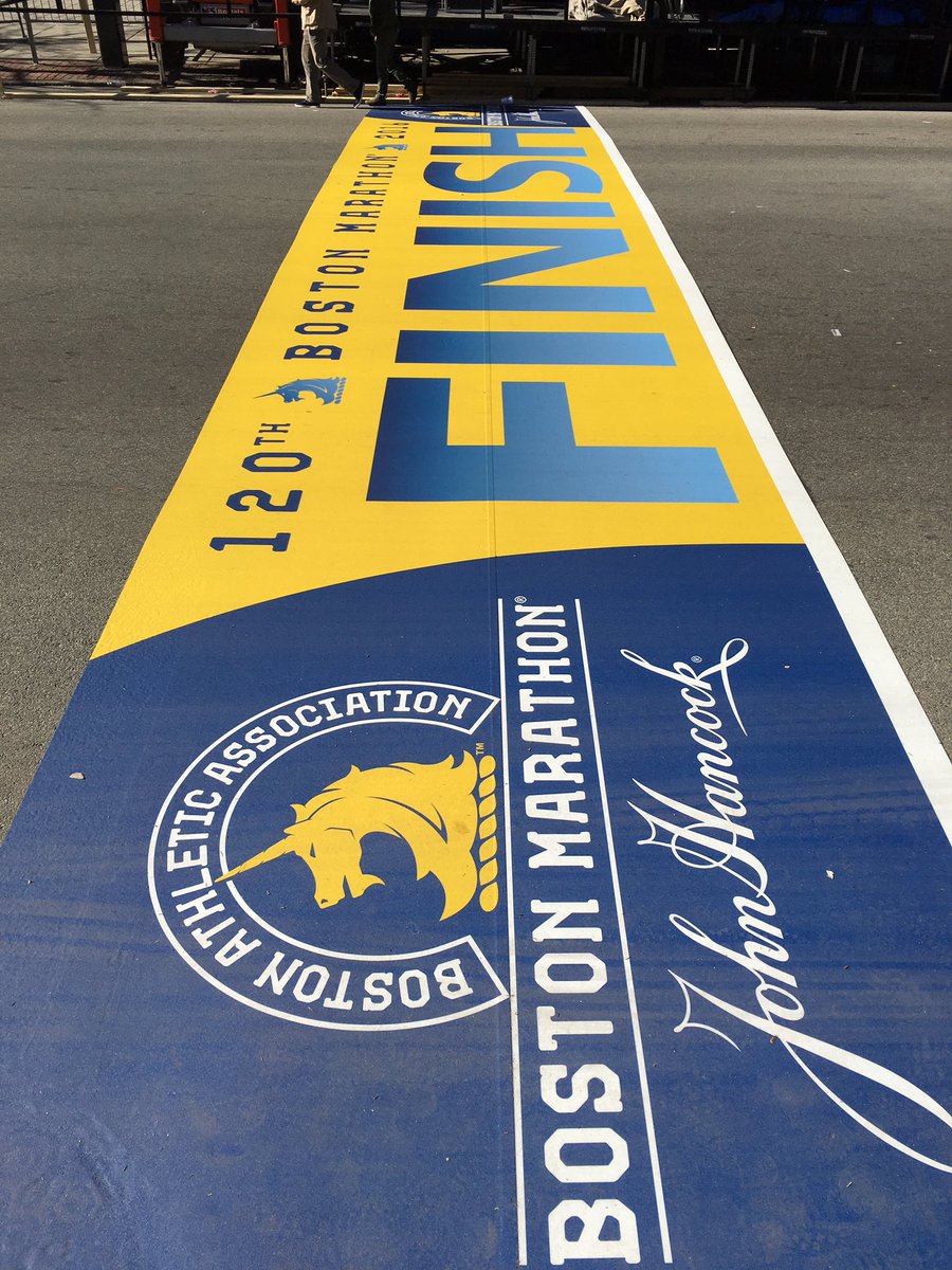 The 120th boston marathon finish line