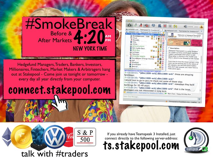 fyrstikken's tweet photo. All #Traders welcome to #SmokeBreak every day at 4:20 AM/PM #NewYork Time. #Lisk #Ethereum  https://t.co/ToF8K3gKD3 https://t.co/0QcErGcvRz