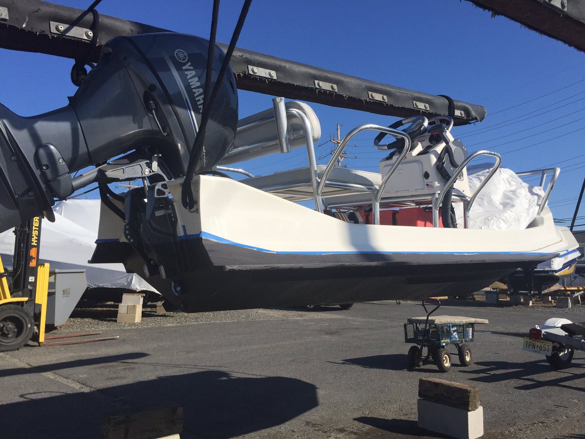 First time bottom paint on a <a href="/ZodiacNautic/">Zodiac Nautic</a> Bayrunner 500! #spring #boating