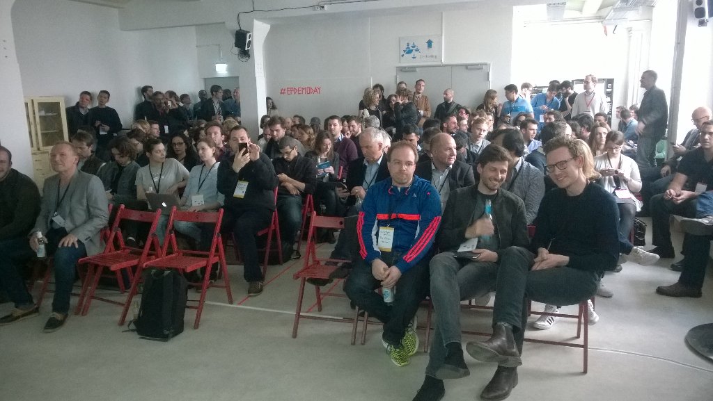 vishne0's tweet photo. Room full! Kudos @etventure @EUPioneers #epdemoday. Looking forward to hear the innovative #startups. https://t.co/82xRQmL37e via @studios