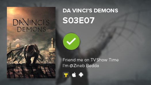 ZinebBedda's tweet photo. I've just watched episode S03E07 of Da Vinci's Demons! https://t.co/zrViqoqyZL #davincisdemons #tvshowtime https://t.co/eFY1puPMg2