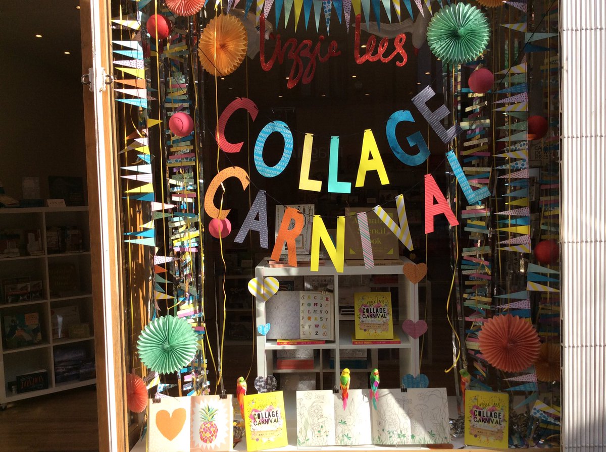 BooksPavilion's tweet photo. Happy #PublicationDay #LizzieLees #CollageCarnival we love our new window display here @BooksPavilion https://t.co/lthBWxbpq4