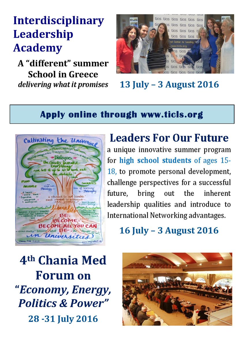 TICLS_ORG's tweet photo. #TICLS reminder to #highschool and #university students: #applications deadline coming up for the #Crete #Summer2016 https://t.co/VOF1k0uisv