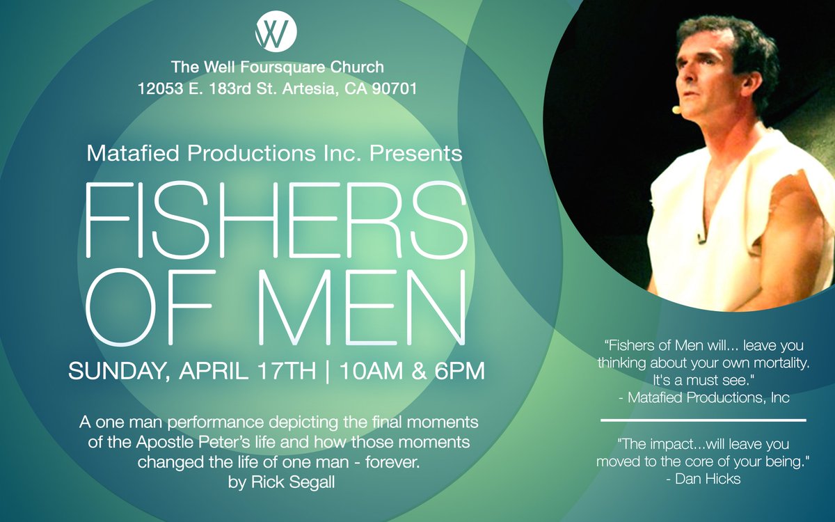 thewell4sq's tweet image. Ever seen a One Man Show? No? Well, let #FishersOfMen be your first! Join us THIS Sunday at 10AM &amp;amp; 6PM! #gotothewell