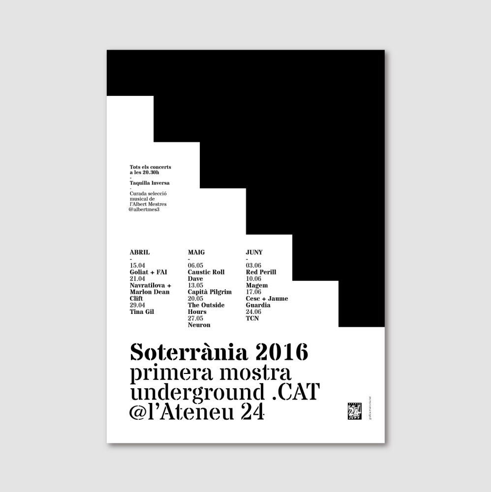 Demà comença el Soterrània, una mostra de l'underground musical català. Organitza <a href="/albertmes3/">mE</a> a l'<a href="/Ateneu24dejuny/">Ateneu 24 de juny</a>
