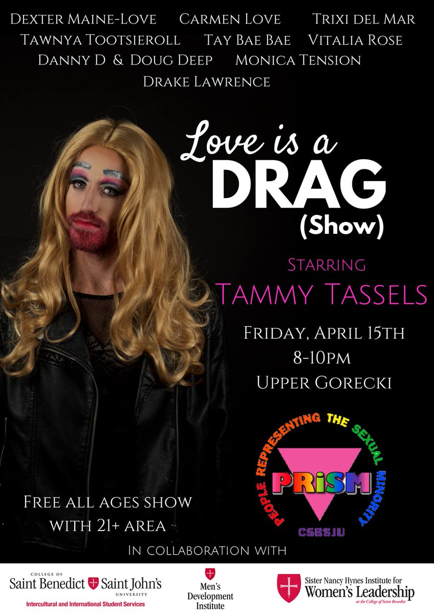 MDISJU's tweet photo. Join our friends over at @PRiSMCSBSJU tomorrow night! #LoveIsADrag https://t.co/7RZ69Wp7JX https://t.co/sUxaD9BrIo