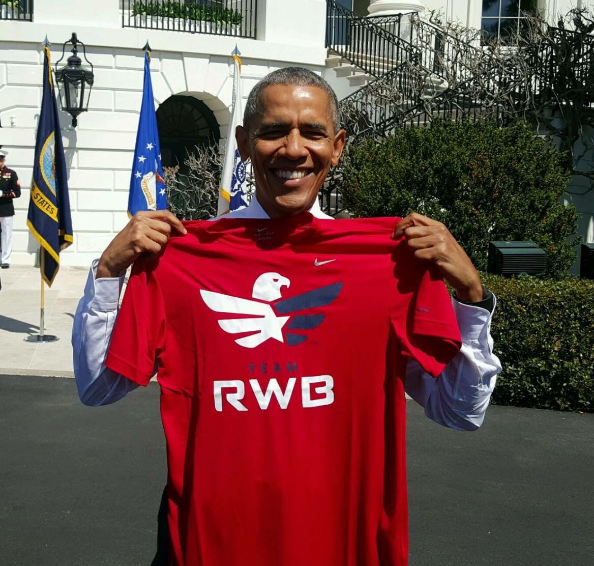 Oh hey, <a href="/BarackObama/">Barack Obama</a>. Love your taste in shirts! <a href="/TeamRWB/">Team Red, White & Blue</a>