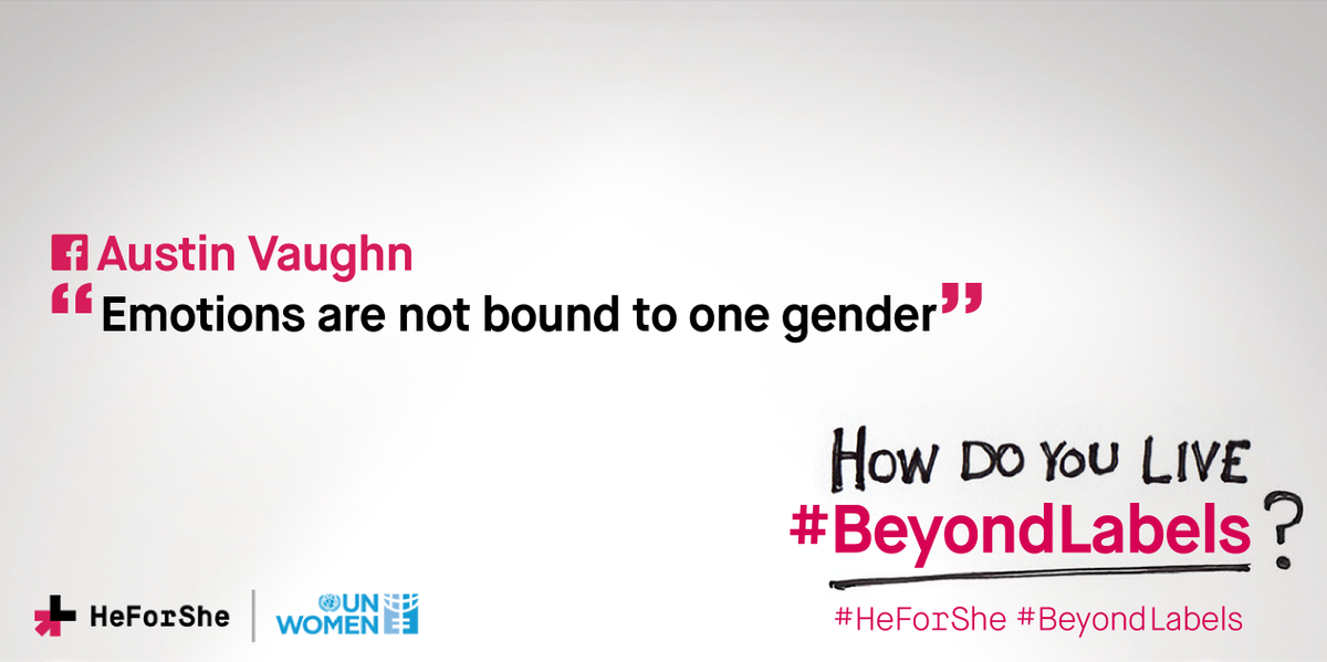 HeForShe's tweet photo. Austin, you are right! How can we impact other stereotypes bound to gender? #HeForShe #BeyondLabels https://t.co/gIWQhmiNF5