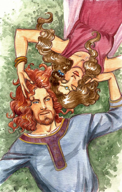 Gawaincomic's tweet photo. #Gawain and #Ragnell. Springtime. https://t.co/zhHa2MPYW6