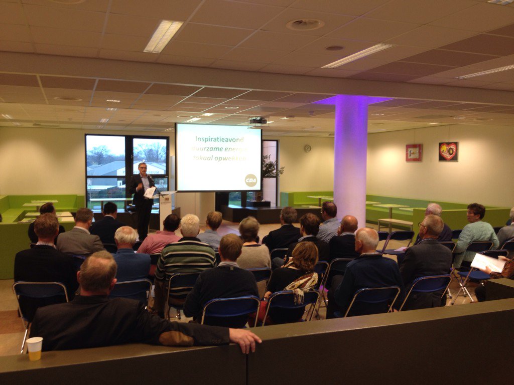 Na de ALV van <a href="/CDA_Barneveld/">CDA Barneveld</a> nu tijd voor de inspiratieavond over duurzaamheid met o.a spreker <a href="/WichaBenus/">De Innovatiemakelaar</a>