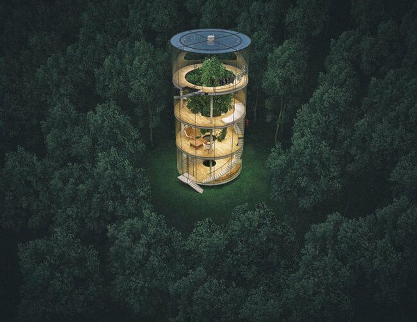 Amazing Tubular Glass House Built Arnd Tree #architecture #eco  bit.ly/tubularhouse @niumephoto rt <a href="/theresamax/">Theresa</a>