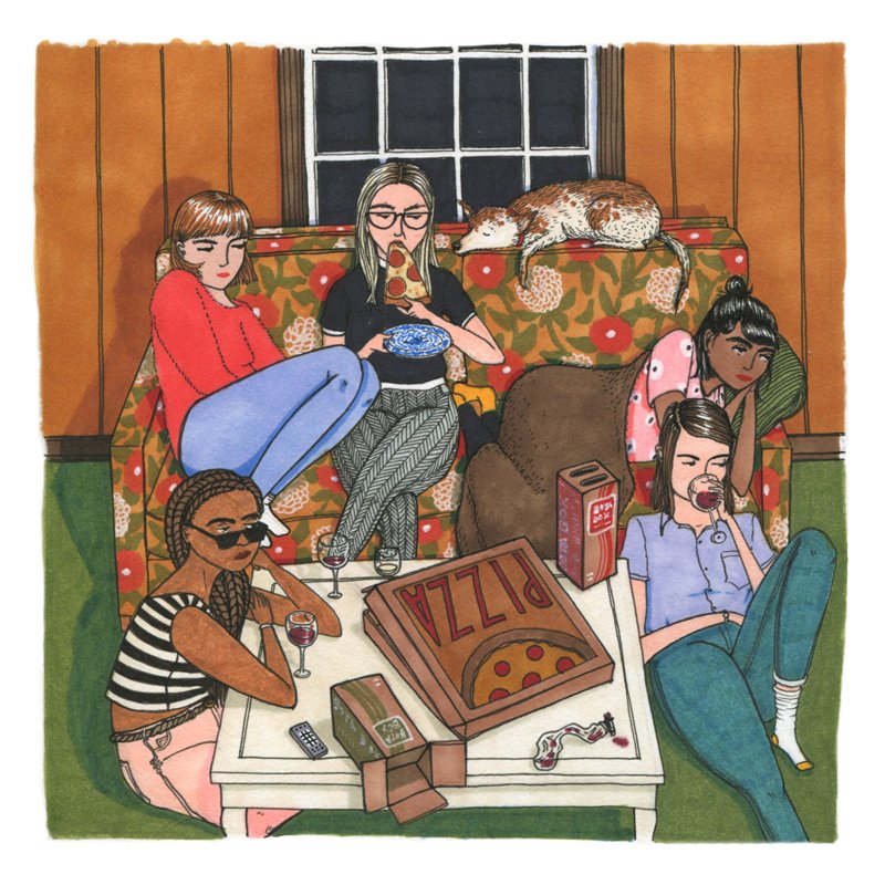 ChatterBoxPBS's tweet image. What women do when no one’s watching. Illustrations of  women who aren&apos;t posing or smiling: bit.ly/1XpU67j