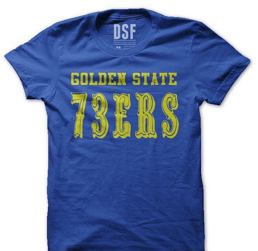 missionmission's tweet photo. GOLDEN STATE 73ERS shirt by the @ShopDSF crew: 
https://t.co/ktMpFJEQwm
#DubNation #Warriors #H73TORY https://t.co/z4pFY3gMdR