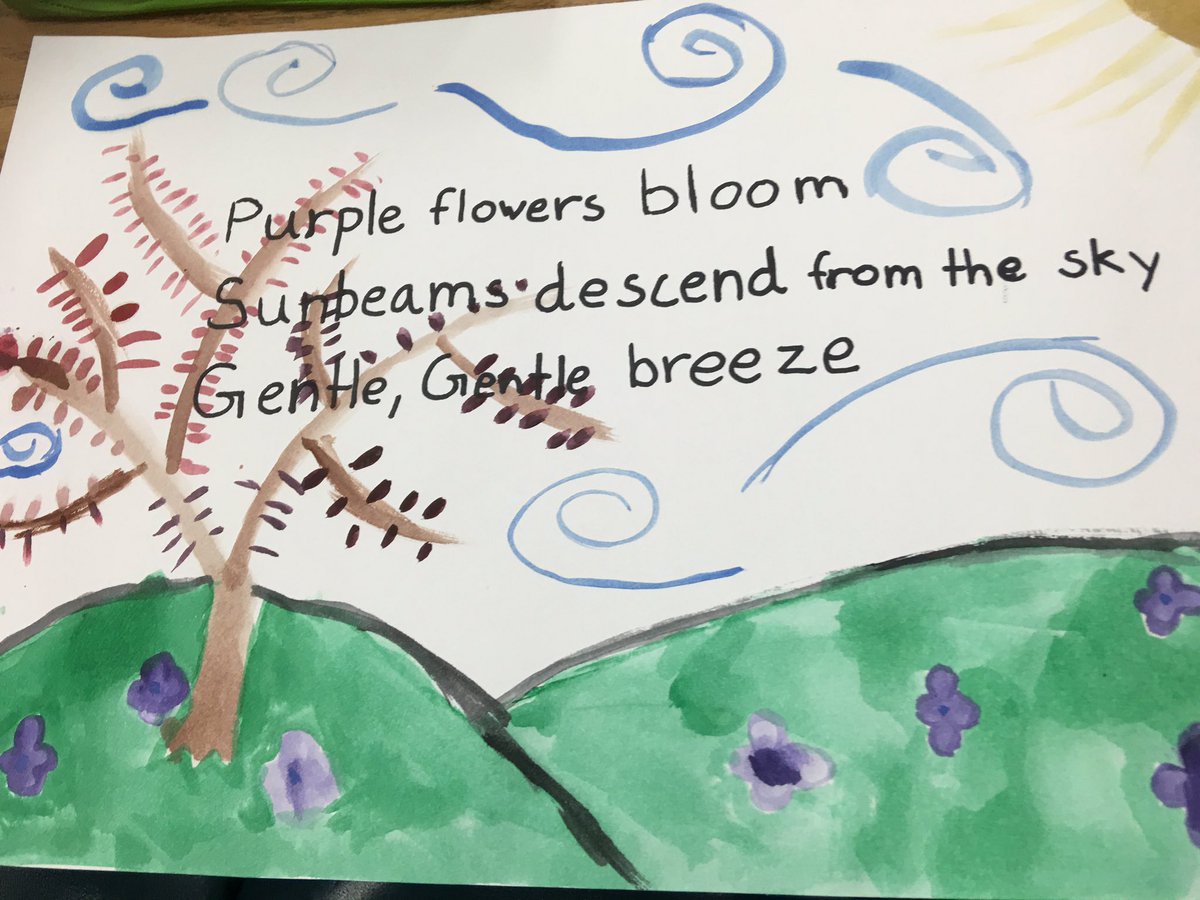 SkaggsMukherjee's tweet photo. Creative outbursts with Haiku @SkaggsElem #skaggslearns https://t.co/2BeJtVkAxF