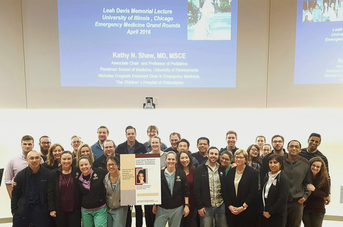 UICBrownCoat's tweet photo. Leah Davis Memorial Lecture a huge success! Thanks @ChildrensPhila Dr. Shaw for the keynote! Love you Leah! #emconf https://t.co/olAnfPVThy