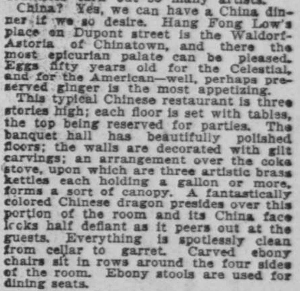pril's tweet photo. #TBT to 9/7/1902: food writer/aviatrice Harriet Quimby describes Hang Far Low, now the newly launched @MisterJiu https://t.co/fGGv9n8a0Z