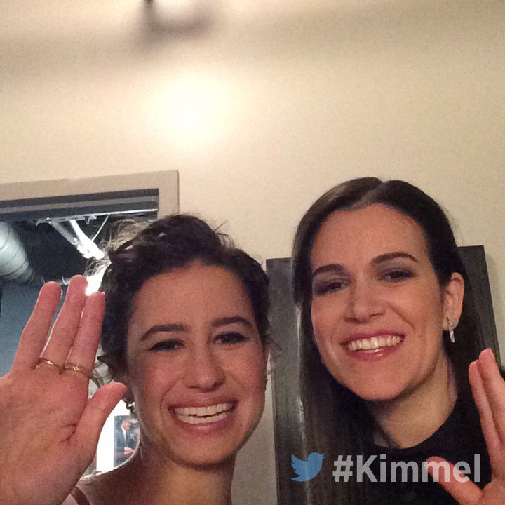 JimmyKimmelLive's tweet photo. Backstage at #Kimmel - NEW show tonight with @AbbiJacobson &amp; @ILazer #BroadCity 11:35|10:35c #ABC https://t.co/AdShqDDxJw