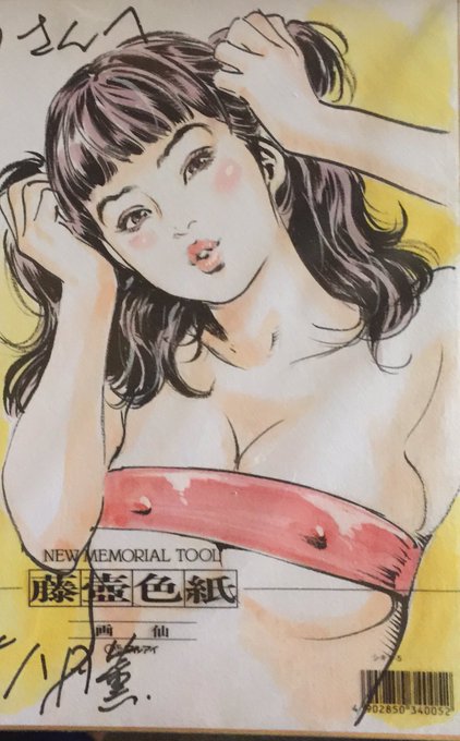 久しぶりに色紙を描きました。ググった参考画像は渡辺直美さん。髪型が可愛かった。 