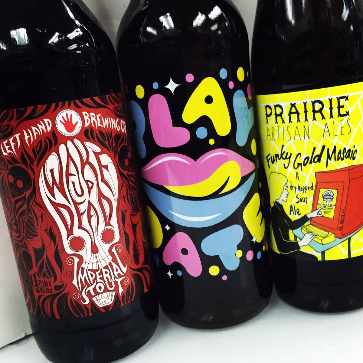 In today! <a href="/LeftHandBrewing/">Left Hand Brewing Company</a> WakeUpDead, <a href="/prairieales/">Prairie Artisan Ales</a> FunkyGoldMosaic &amp; <a href="/deepellumbrewco/">Deep Ellum Brewing</a> PlayDate @ATXBeerReleases