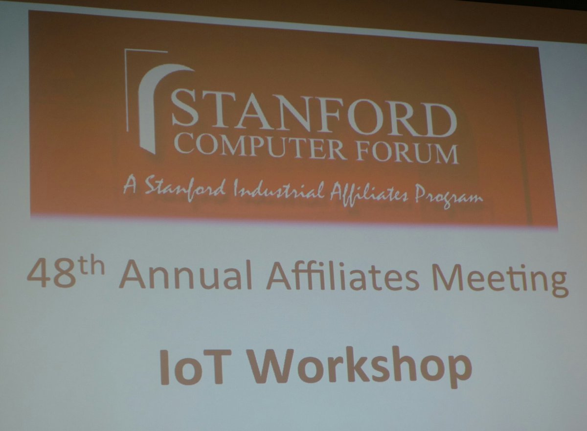 seemohan's tweet photo. 48th Annual Affiliates meeting @Stanford #ComputerForum #IoT Workshop @UCBerkeley @UMich #Secure IoT Project https://t.co/asmtZBS34Q