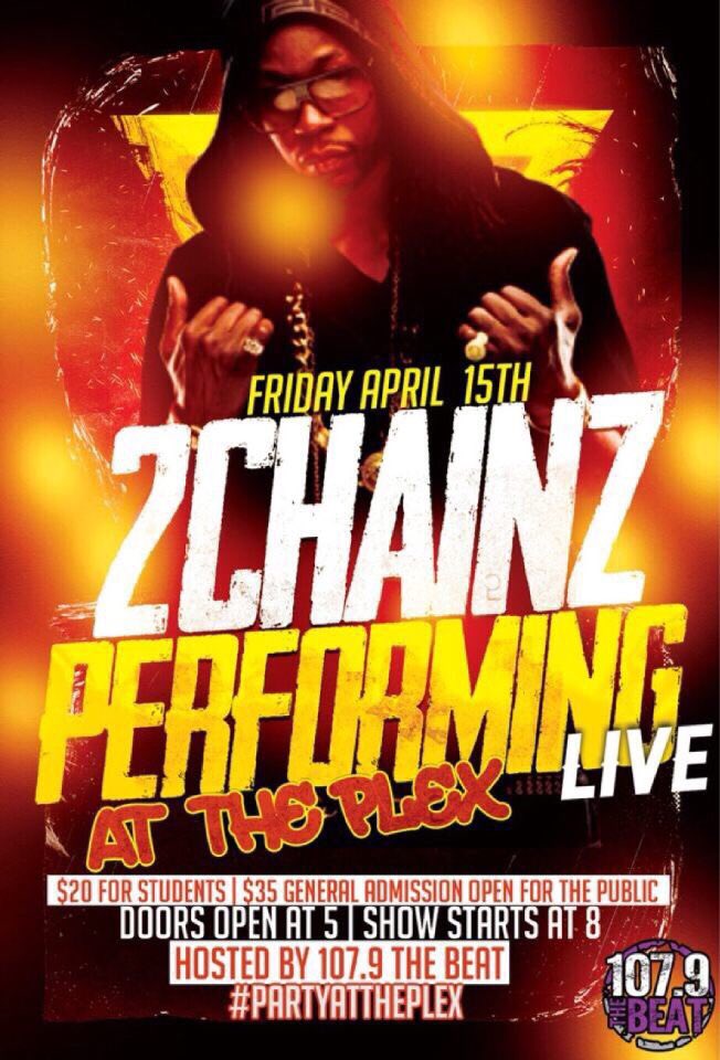 jimihuedrix's tweet photo. 2Chainz Performing Live π₯ #PartyAtThePlex $20 At The Door For College Students https://t.co/pIX0meZEfu
