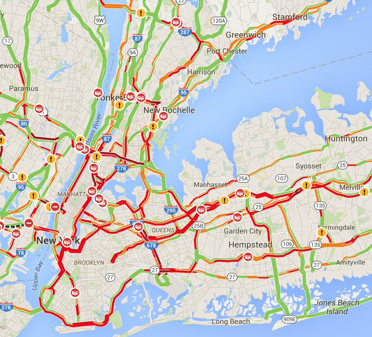 mac_swenson's tweet photo. @virtualstatman if there’s ever a way to kill a good mood, your trip through NYC-area traffic should do the trick https://t.co/gBCo4XbGRi