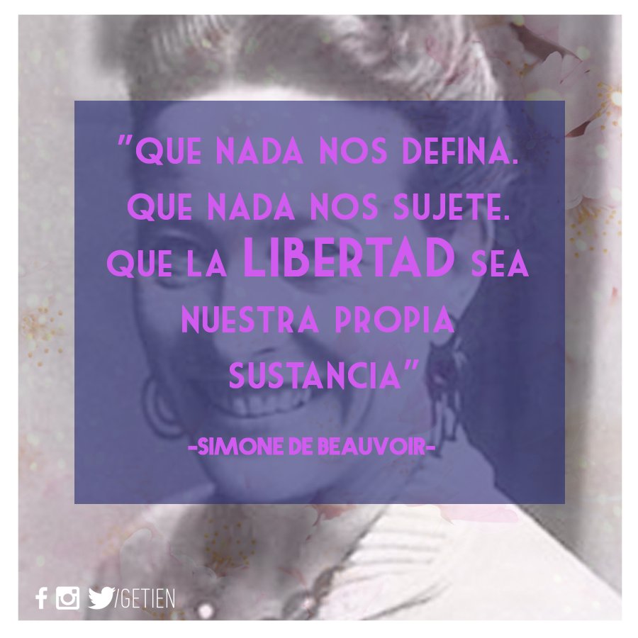getien's tweet image. A 30 años de su fallecimiento, recordamos a #SimonedeBouvoir con una de sus #frasescelebres !!