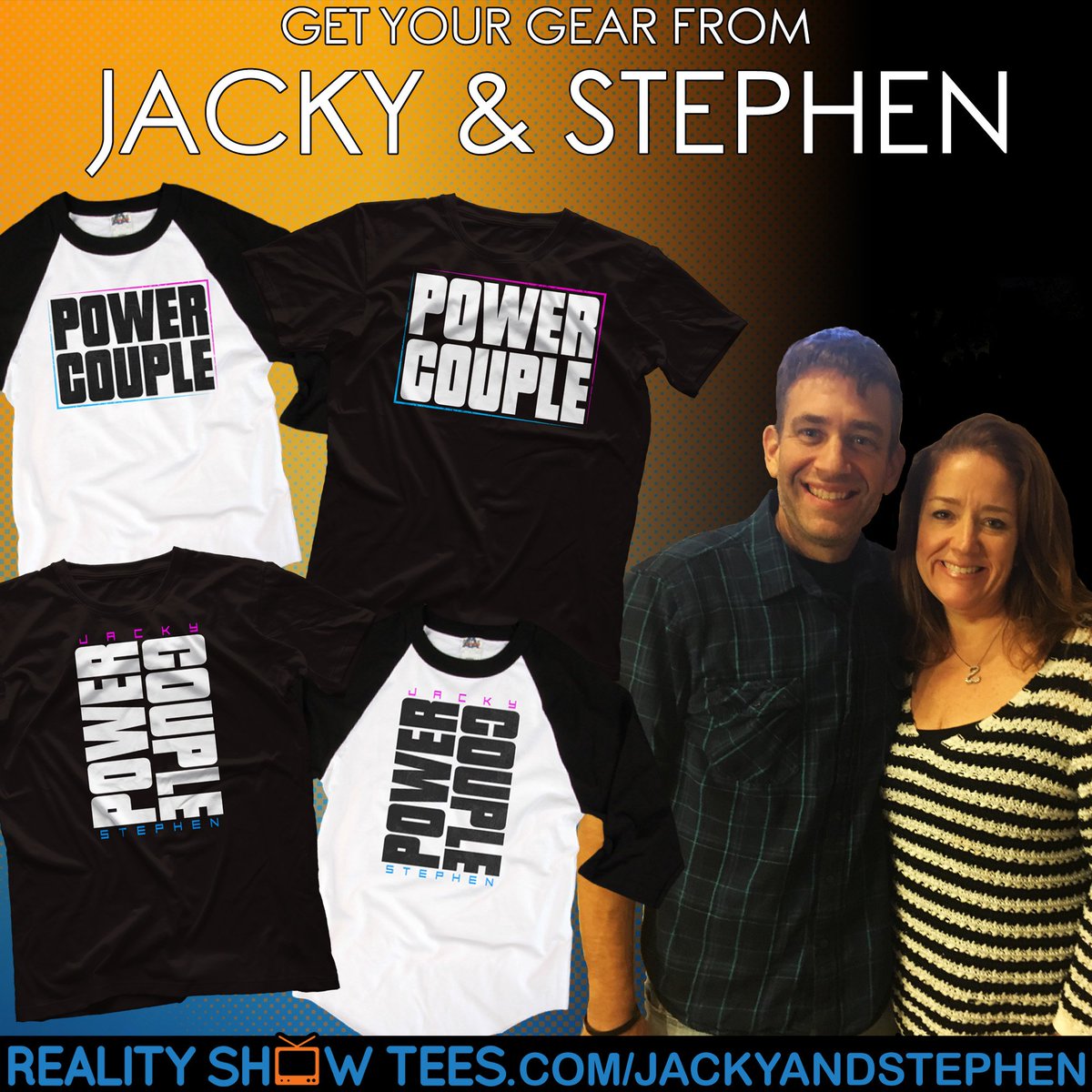 RealityShowTees's tweet photo. NEW! Power Couple tees from @stephen_kmet &amp; @JackyKme at https://t.co/kBCDtSarzI #biggestloser #powercouple https://t.co/mjQGgYd5t2