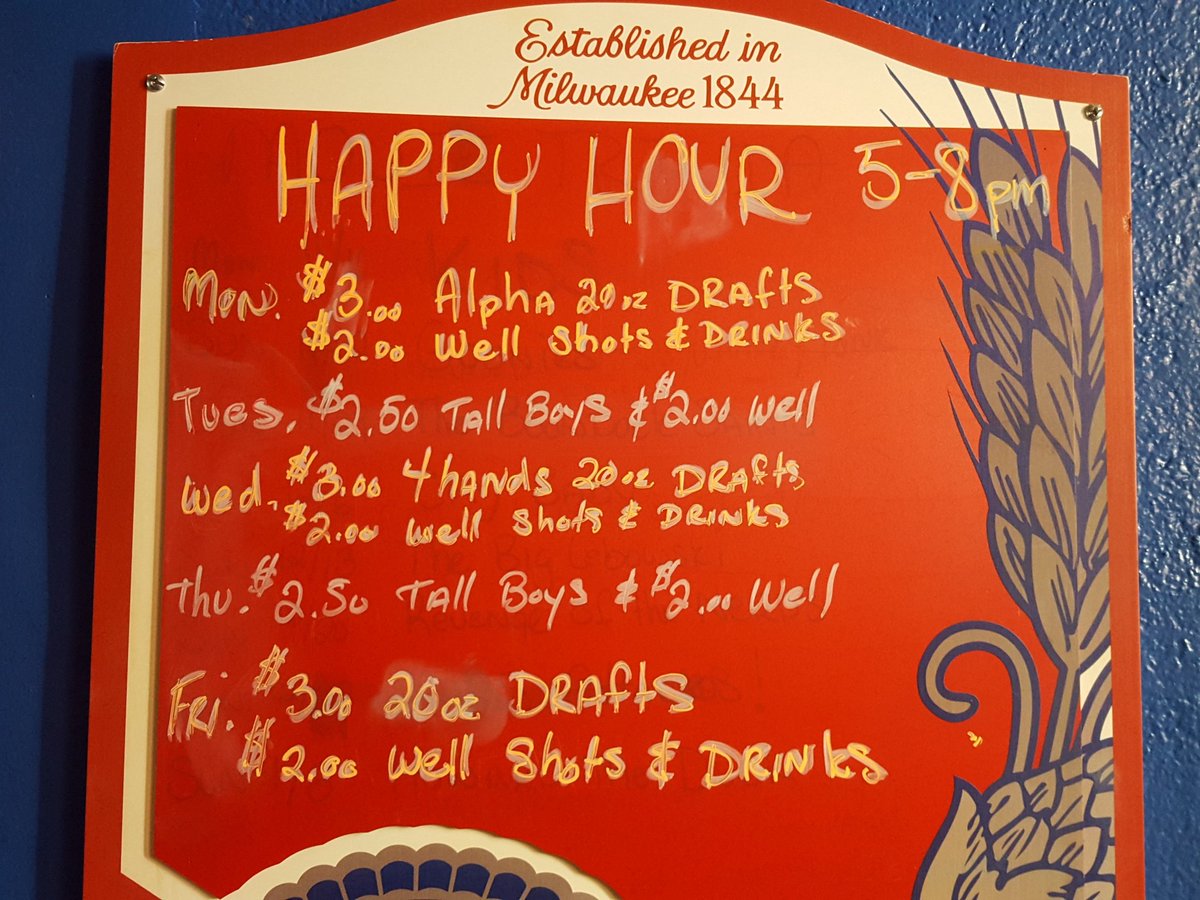 Happy hour every day of the week! 5_8pm
