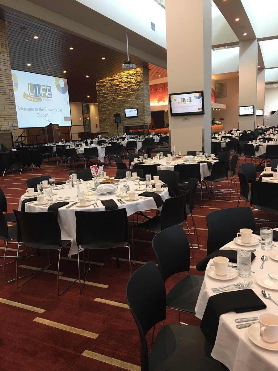 BWeek2018's tweet photo. The #bweek2016 team is getting all set for the annual Business Day Dinner! We can't wait to celebrate together! https://t.co/f1tBOFq2Dh