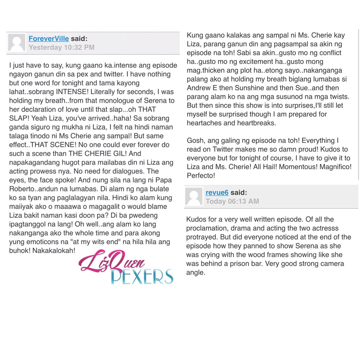 LizQuenPExers's tweet photo. Reactions from tita pexers after watching last night unforgettable episode. Bravo! #DolceAmoreMammaMia https://t.co/se4aiMrmDX