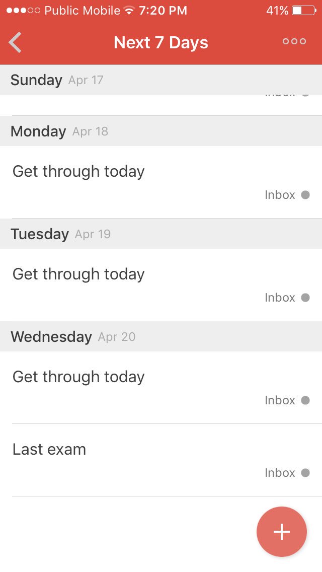 AvciIsaac's tweet photo. Exams end in a week!
@todoist #todoist #icandoit https://t.co/XBeccgUjpe