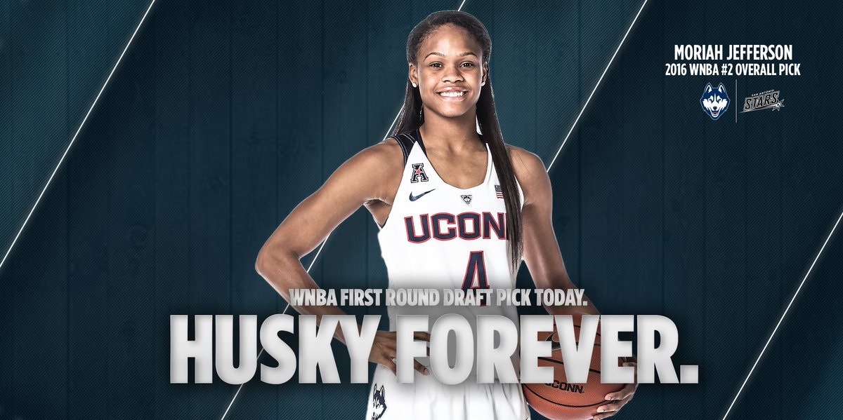 UConnWBB's tweet photo. Congrats @_BonnBonn! Selected No. 2 overall by the @SAStars ... Second time teammates went 1-2 (@S10Bird, @SwinCash) https://t.co/BrMEcuVEGZ