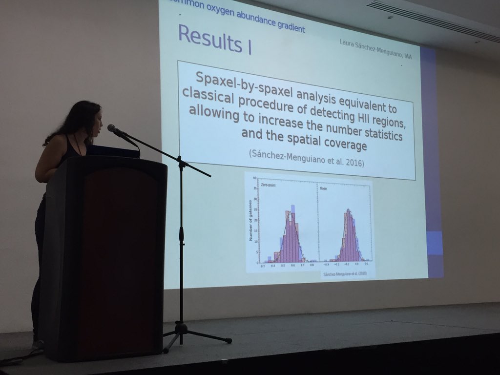CALIFAsurvey's tweet photo. Laura Sánchez-Menguiano uses my non-interacting galaxies to study metallicity gradients #Galaxies2016 https://t.co/6TCkqNKwaM