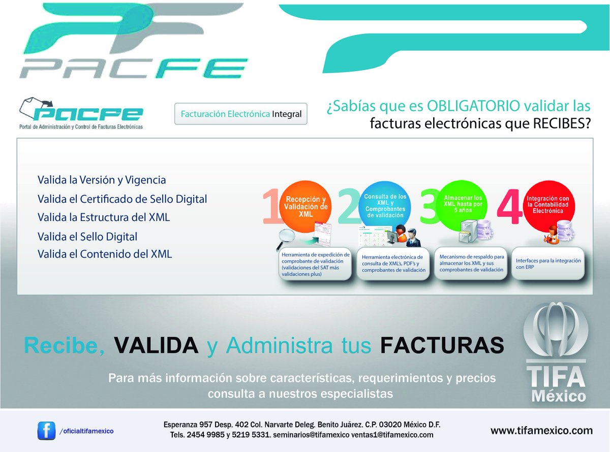 TIFA_MX's tweet photo. ¿Sabías que es obligatorio validar las facturas electrónicas que  recibes?  #FacturaciónElectrónica https://t.co/DIFwUtguH8