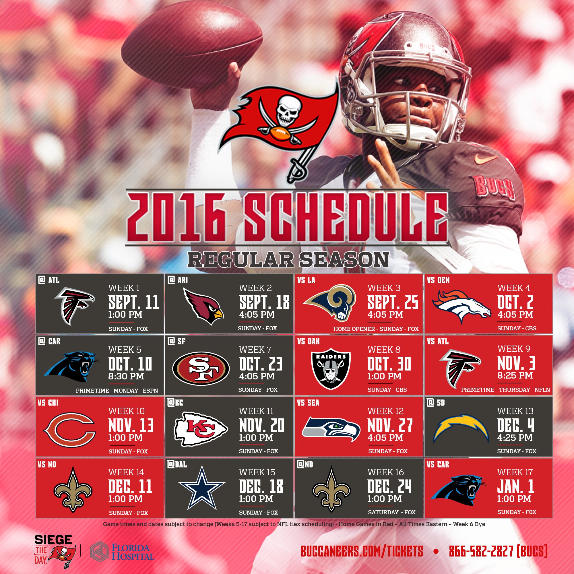 Tampa Bay Buccaneers on X: The #Bucs 2016 Schedule is HERE!  #NFLScheduleRelease READ MORE -->    / X