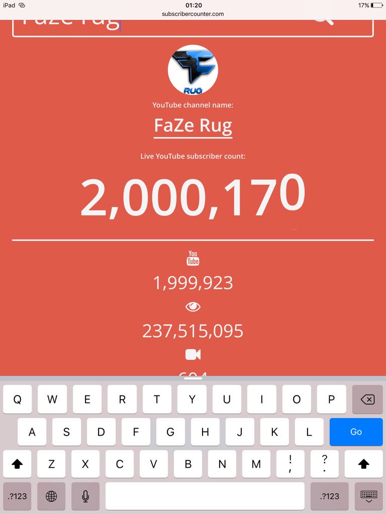 BloooGFX's tweet photo. @FaZeRug congrats on 2 million subs keep up the good work https://t.co/Fm7KBx3FZw