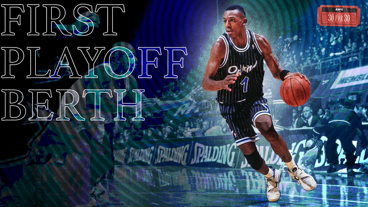 30for30's tweet photo. Penny’s 1st year, the @OrlandoMagic won 50 games &amp; clinched its 1st playoff berth in team history. #ThisMagicMoment https://t.co/7G8UWTAZgY