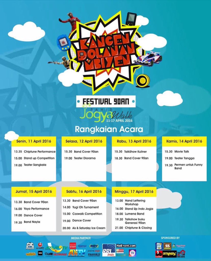 SahidJWalk's tweet photo. Morning gaes, Festival 90an #KangenDolananMbiyen masih berlangsung sampai 17 April 2016 loh, yuk ke #SahidJWalk !! https://t.co/NxZW4Z84fA