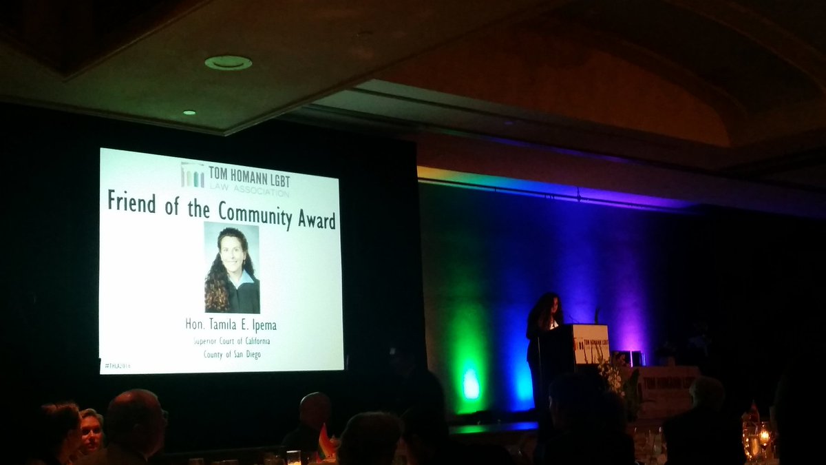 So happy that Judge Tamila Ipema is receiving #thla2016 Friend of Community Award. She is a wonderful person.