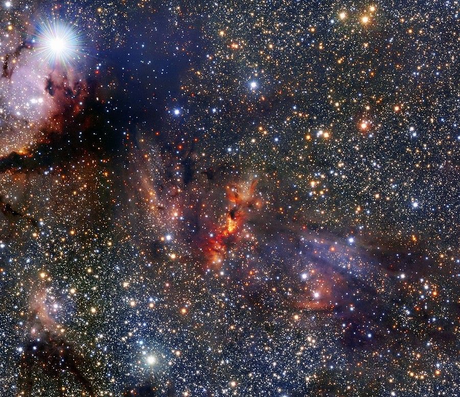 Deep space molecular cloud from the European Southern Observatory Sky Survey.