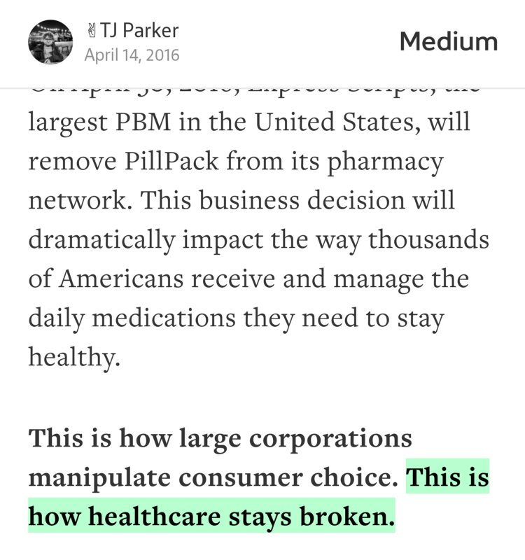 “…This is how healthcare stays broken.” from “A Prescription for Better Care” by ✌TJ Parker.
