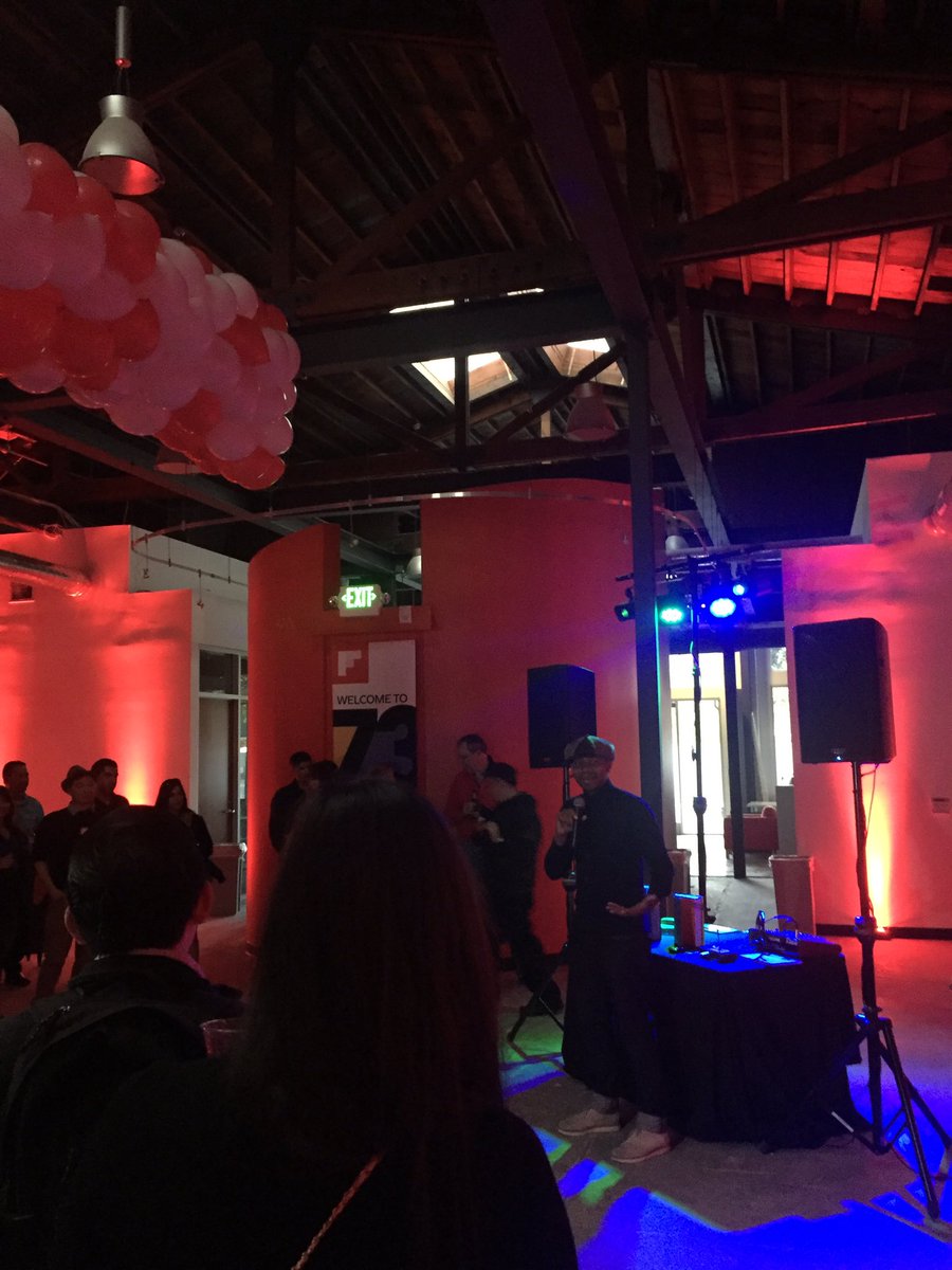 ericapompen's tweet photo. Super cool digs and tunes @Flipboard's Warehouse Party w/ Paul D. Miller aka DJ Spooky #FlipSpace thx for the invite https://t.co/98JsLtMC8M