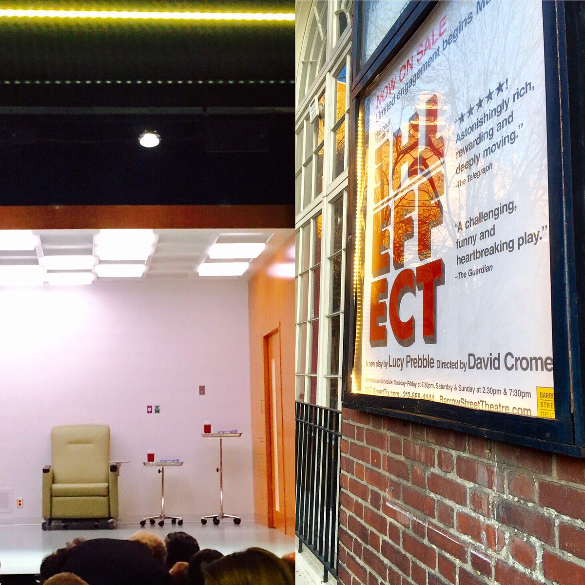KennethShook's tweet photo. Really dug #TheEffect @BarrowStTheatre by @lucyprebblish #love #guilt #anti #antidepressant https://t.co/vslPTBS3wU