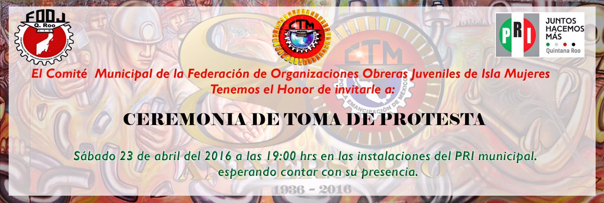 FoojIsla's tweet photo. Tenemos el honor d invítales a nuestra toma d protesta que se llevara a cabo el día Sábado 23 d abril a las 19:00hrs https://t.co/cTO0QlChym