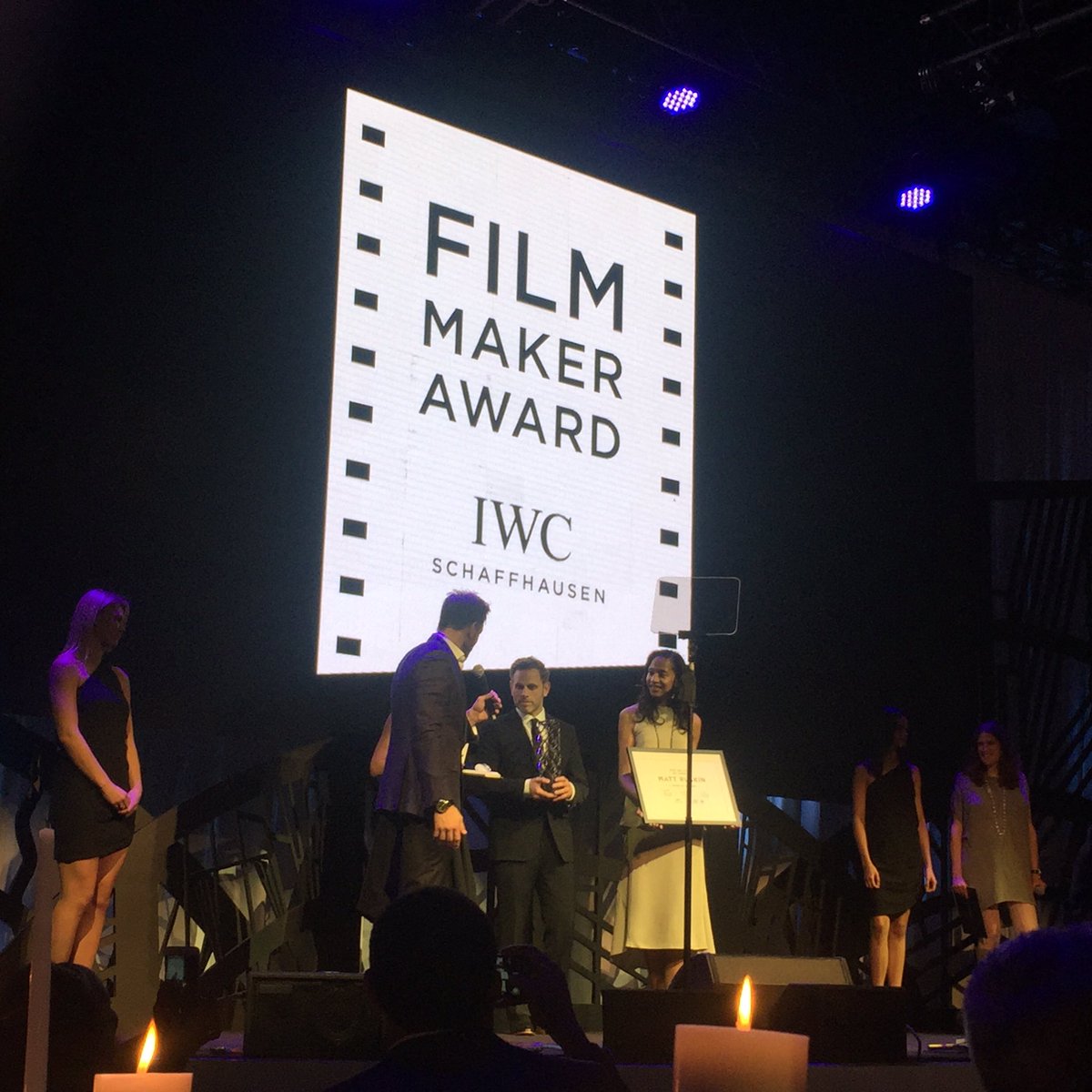 TribecaFilmIns's tweet photo. Tonight TFI's Executive Dir. @AnnaPonder awarded this year's IWC Filmmaker Award winner Matt Ruskin. #Tribeca2016 https://t.co/TmdjOAMe6p