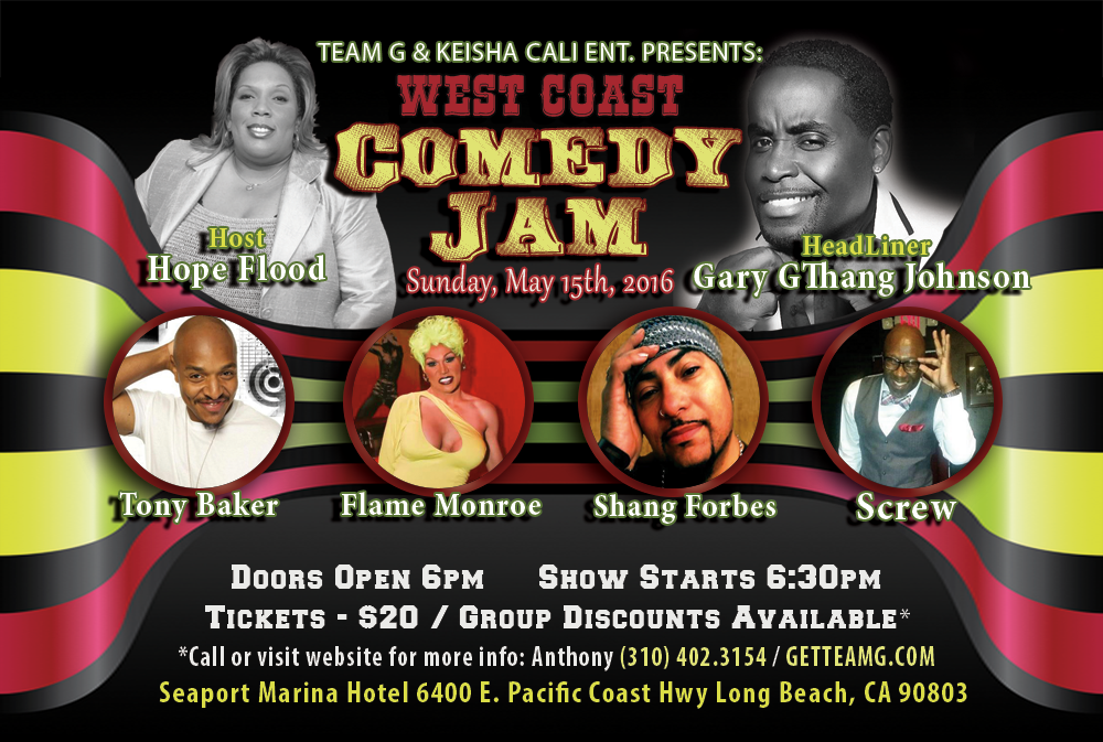 GetTeamG's tweet photo. West Coast Comedy Jam May 15th in Long Beach california.  Please Retweet
#funny #Comedy https://t.co/YwORjeuILT