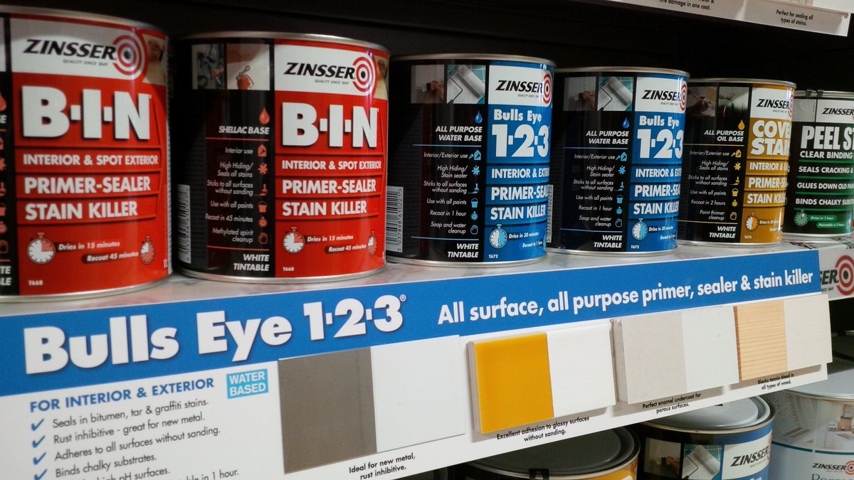RelayGlobal's tweet photo. New display of Zinsser and cellfast products into Tim Burke Bathrooms, Tiles & Plumbing new store #Zinsser #Cellfast https://t.co/n1MEJ2aEaw